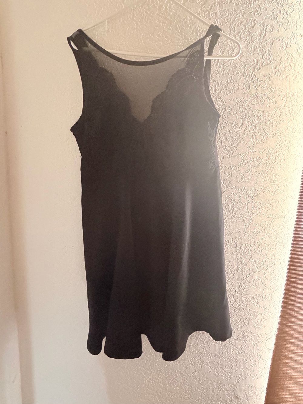 SHEIN Black Sleeveless Mesh Yoke Mini Dress